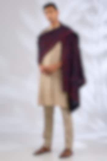 Navy Cotton Silk Pashmina Dupatta by Vanshik at Pernia's Pop Up Shop