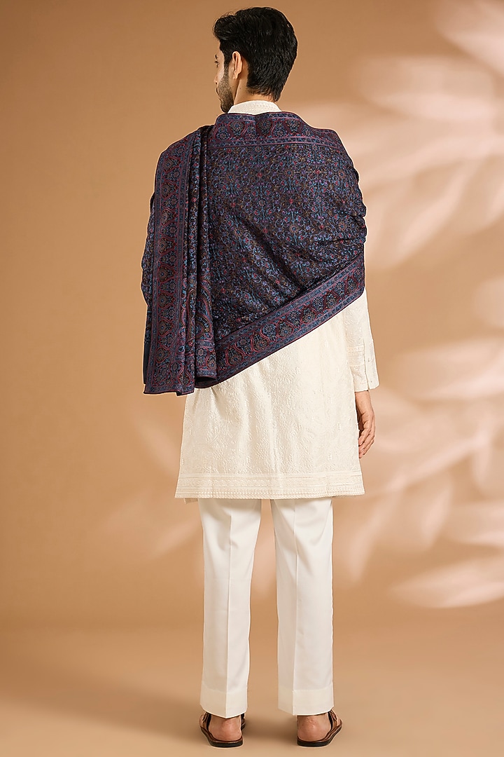 Blue Cotton Silk Dupatta by Vanshik at Pernia's Pop Up Shop