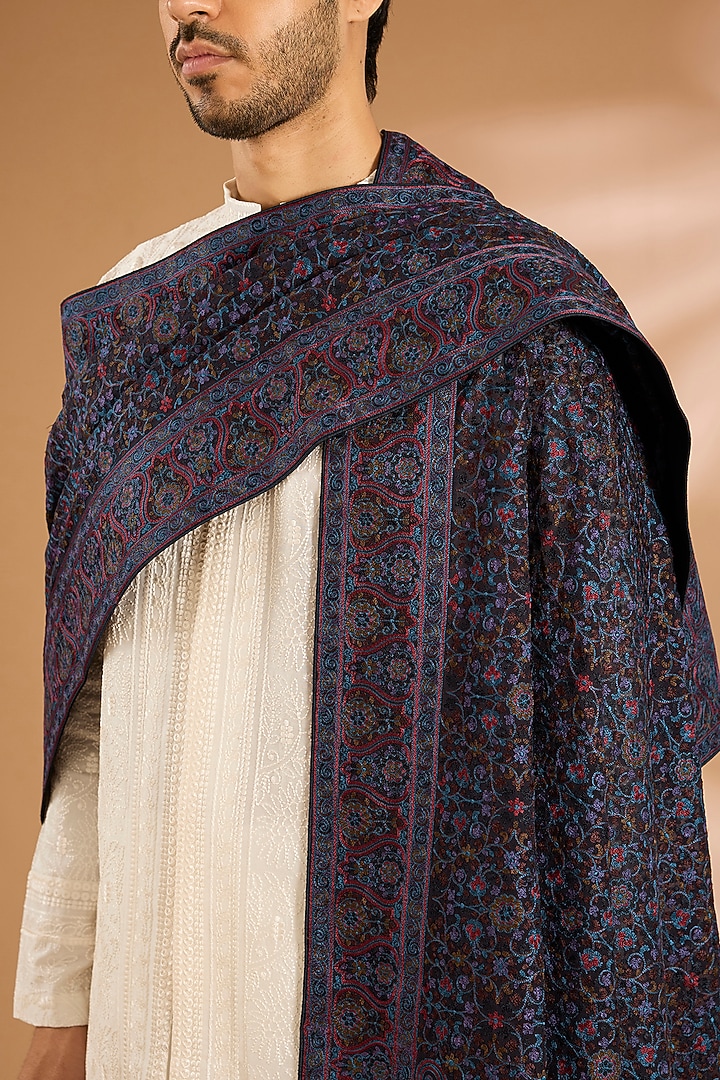 Blue Cotton Silk Dupatta by Vanshik at Pernia's Pop Up Shop