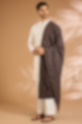 Navy Cotton Silk Dupatta by Vanshik at Pernia's Pop Up Shop