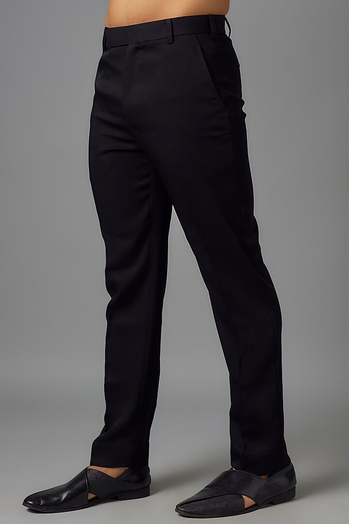 Black Silk Embroidered Jodhpuri Jacket Set by Vanshik at Pernia's Pop Up Shop