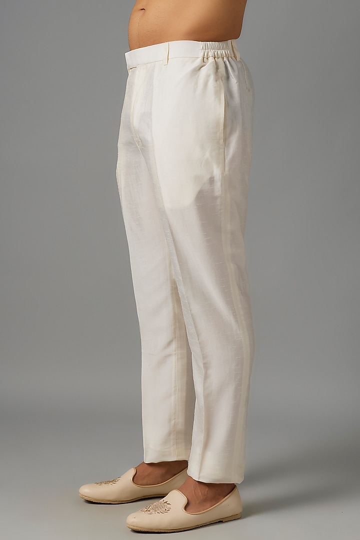 Ivory Silk Wedding Indowestern Jacket Set by Vanshik at Pernia's Pop Up Shop