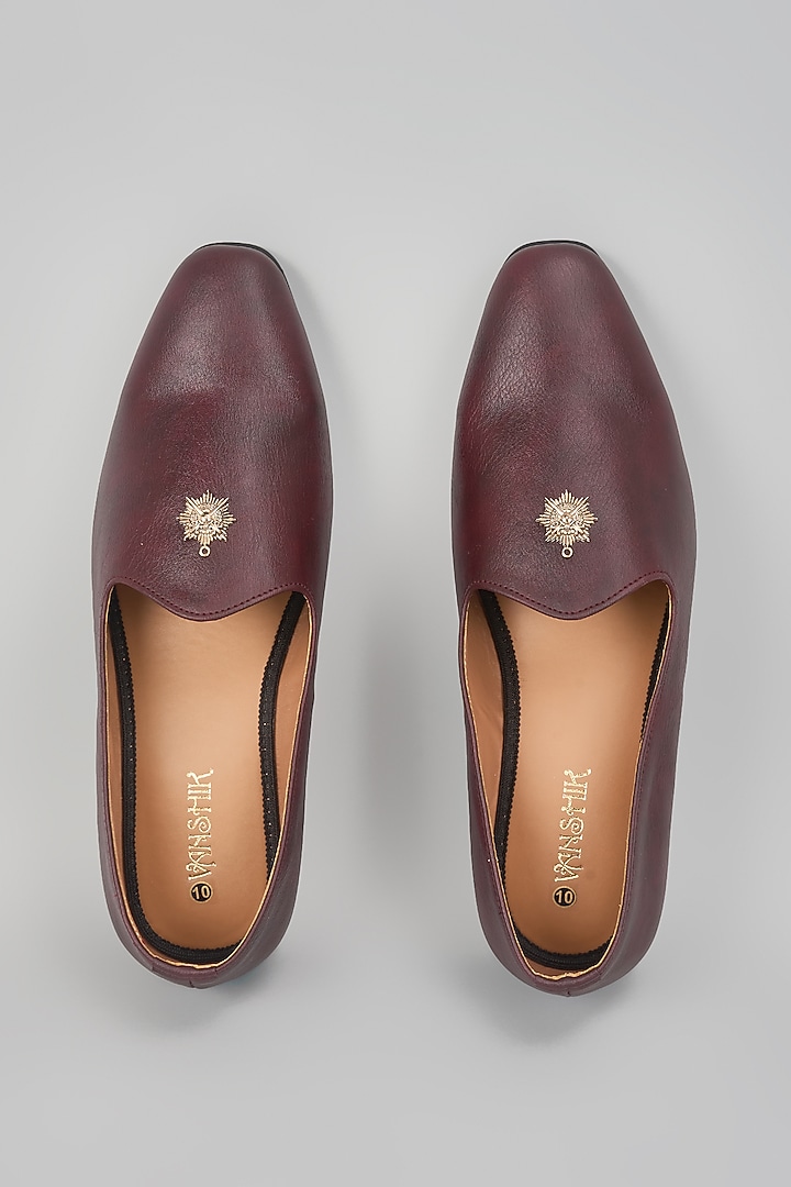 Cherry Leather Mojaris by Vanshik at Pernia's Pop Up Shop