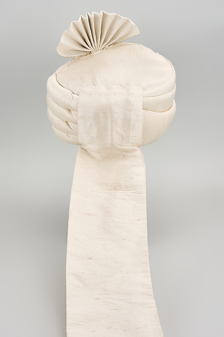 Ivory Raw Silk Safa by Vanshik at Pernia's Pop Up Shop
