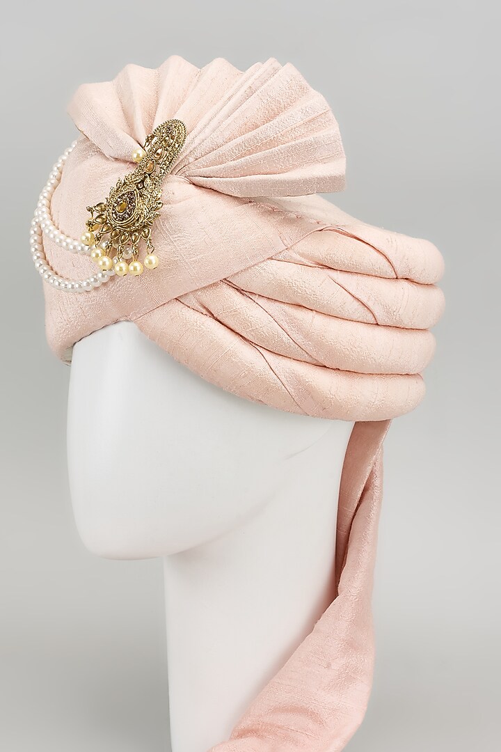 Pink Raw Silk Safa by Vanshik at Pernia's Pop Up Shop