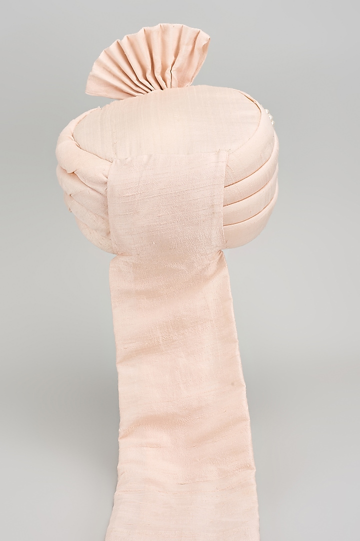 Peach Raw Silk Safa by Vanshik at Pernia's Pop Up Shop