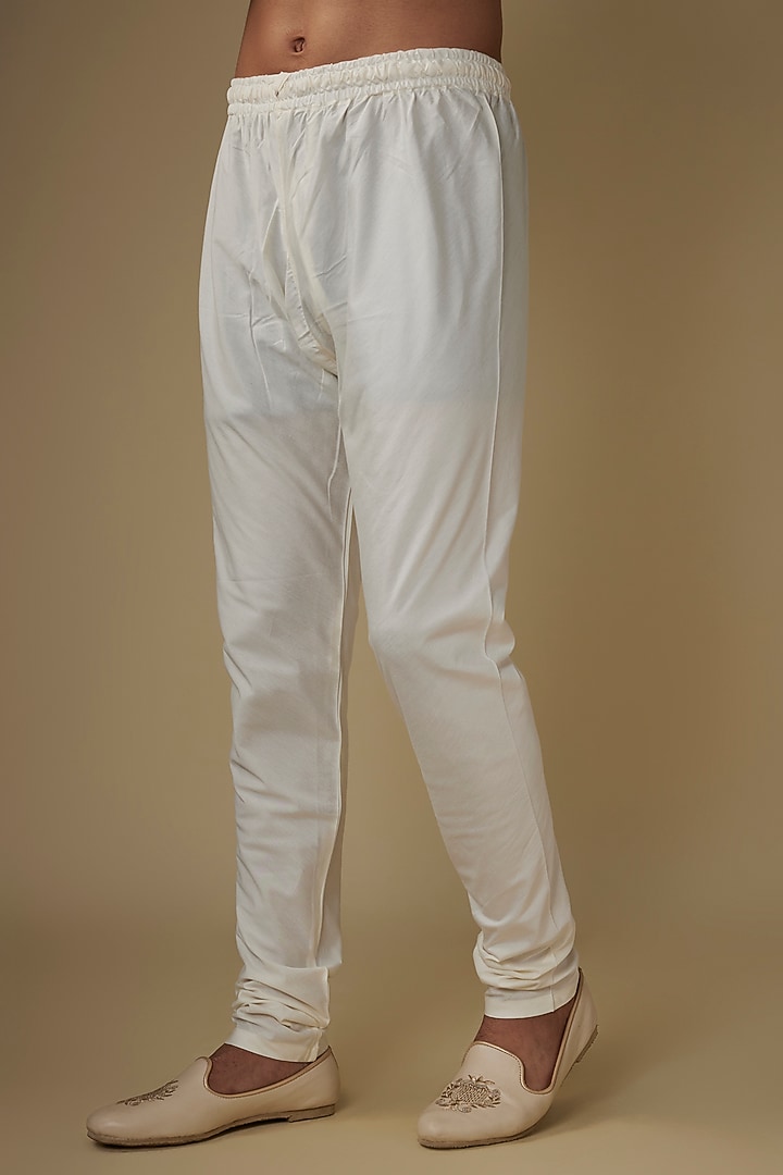 Ivory Silk Embroidered Sherwani Set by Vanshik at Pernia's Pop Up Shop