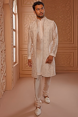 Blush Pink Embroidered Indo-Western Set by Vanshik