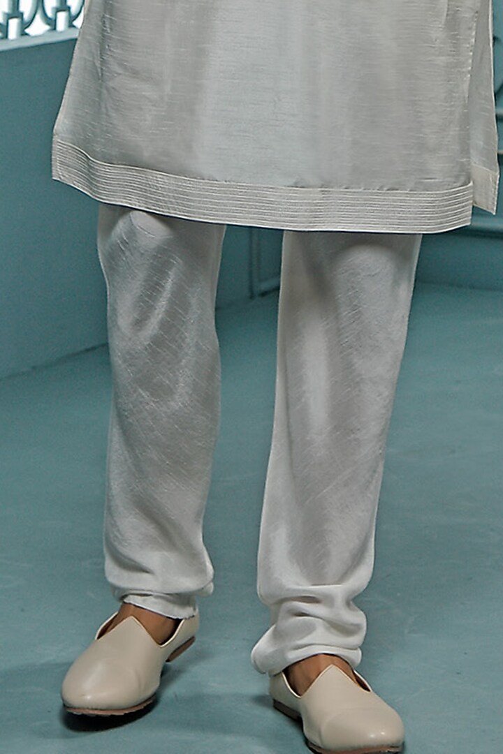Mint Chanderi Embroidered Wedding Indowestern Set by Vanshik at Pernia's Pop Up Shop