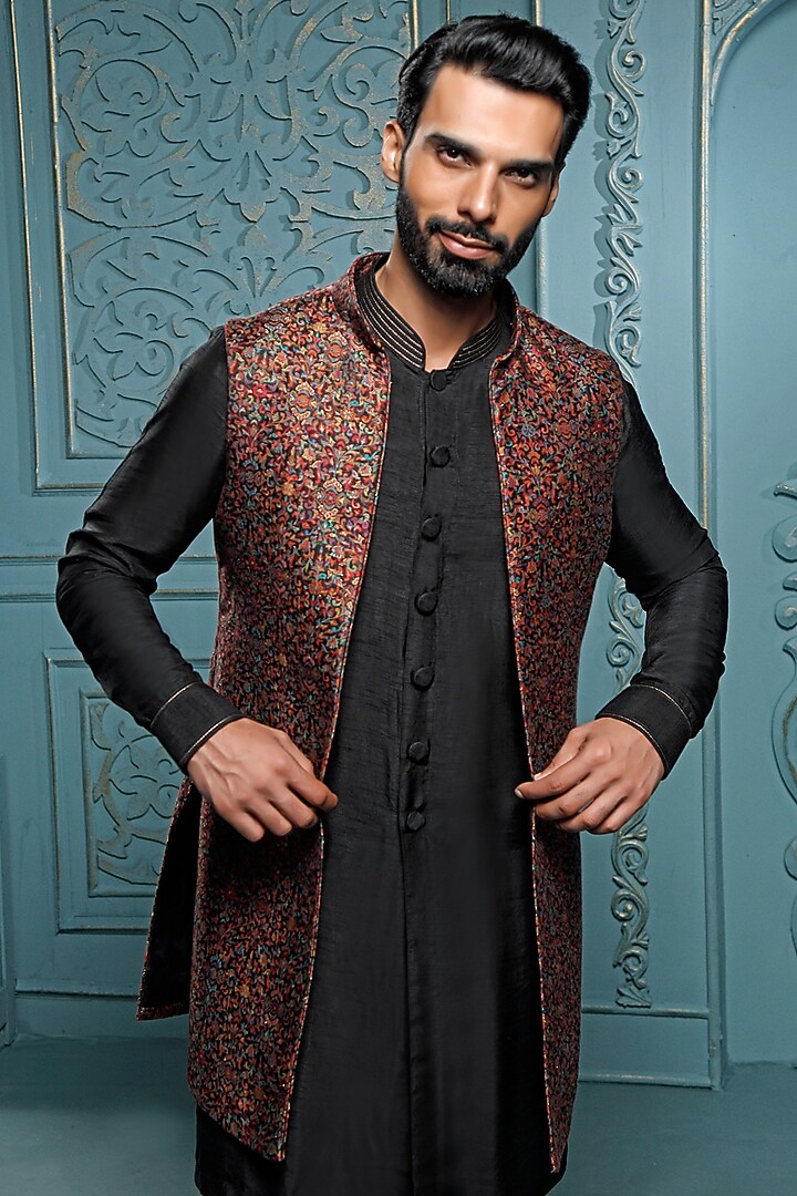 Multi-Coloured Pashmina Indo-Western Set by Vanshik at Pernia's Pop Up Shop