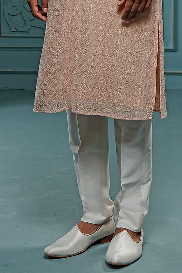 Blush Pink Georgette Embroidered Kurta Set by Vanshik at Pernia's Pop Up Shop