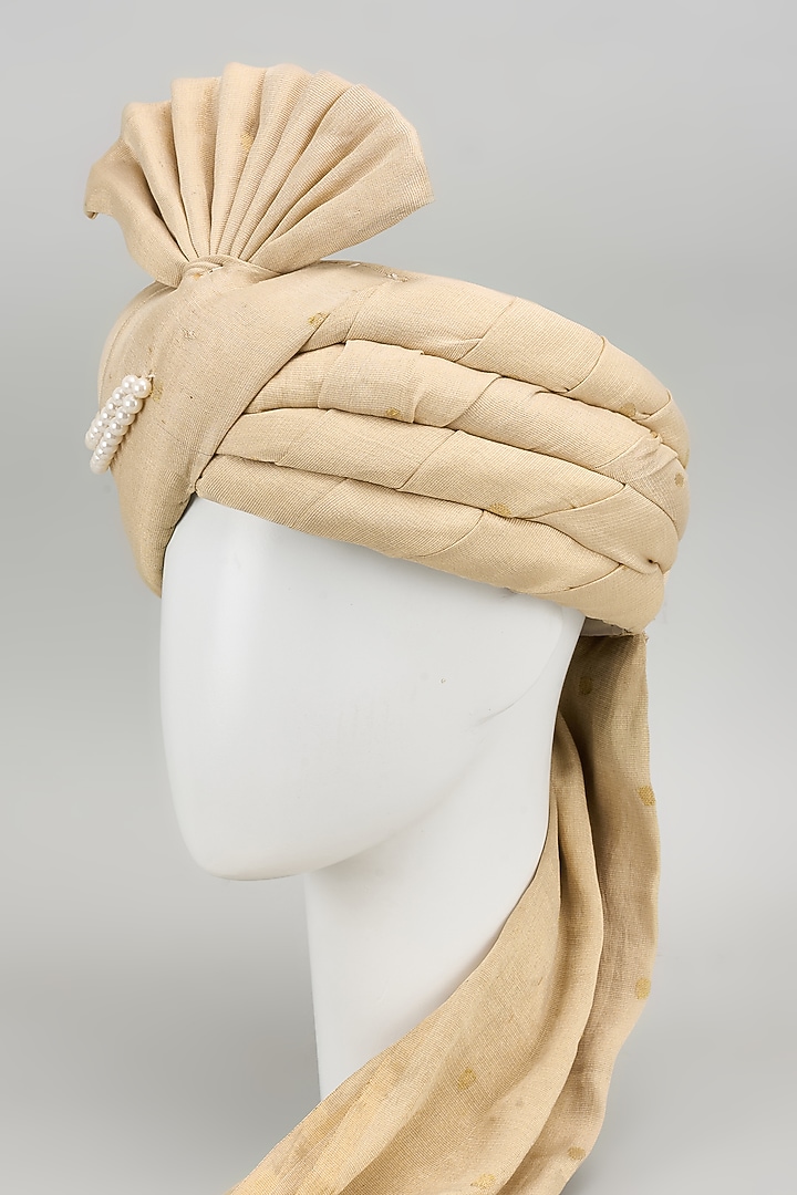 Gold Raw Silk Safa by Vanshik at Pernia's Pop Up Shop