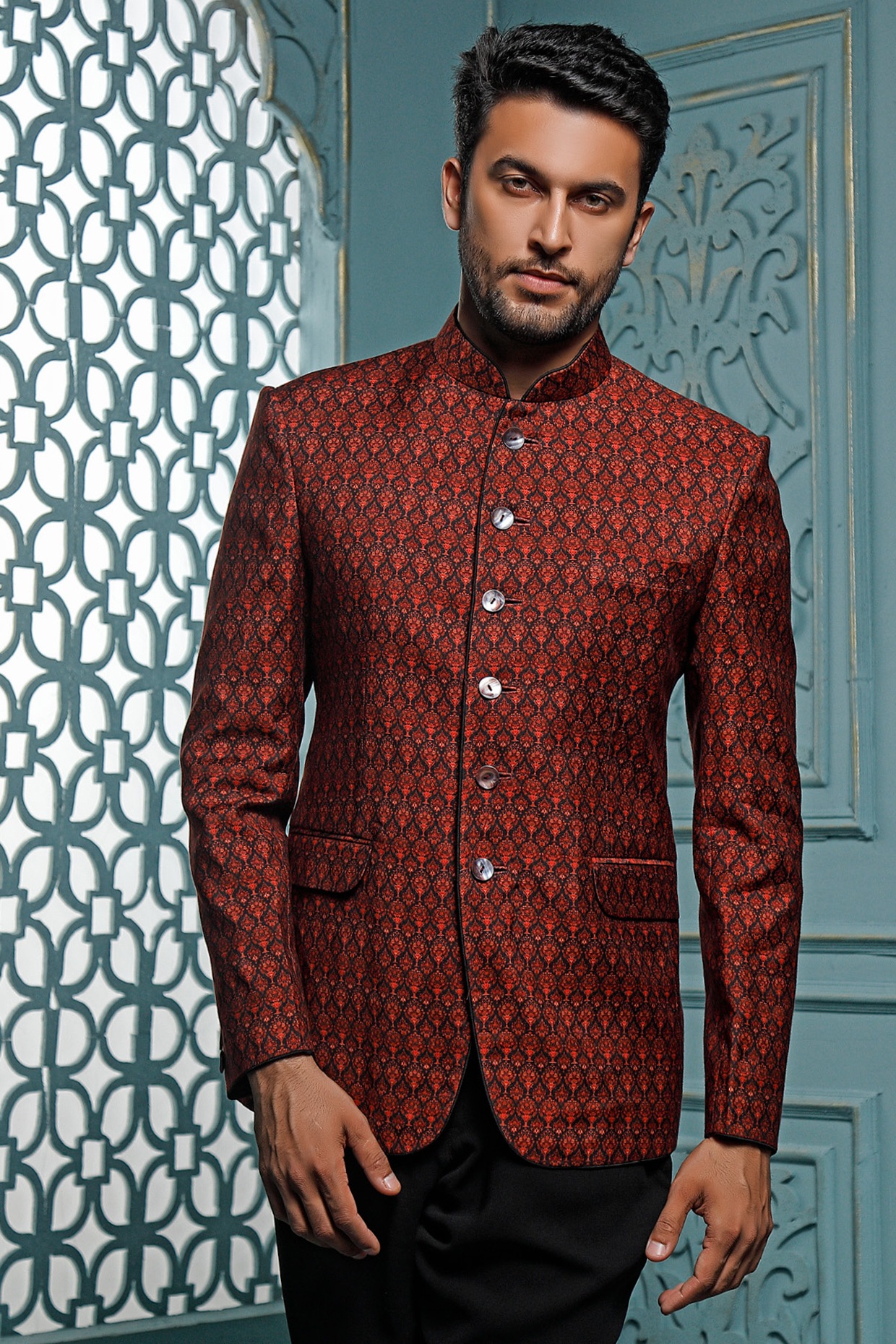 printed jodhpuri jacket