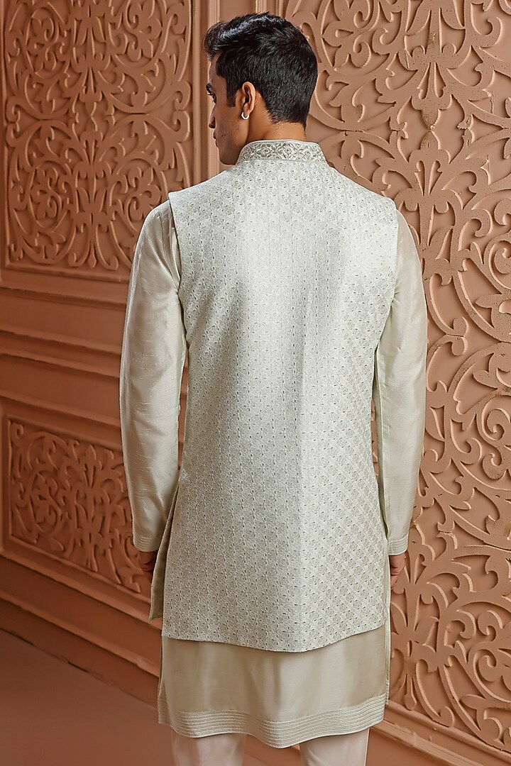 Mint Embroidered Indo-Western Set by Vanshik at Pernia's Pop Up Shop