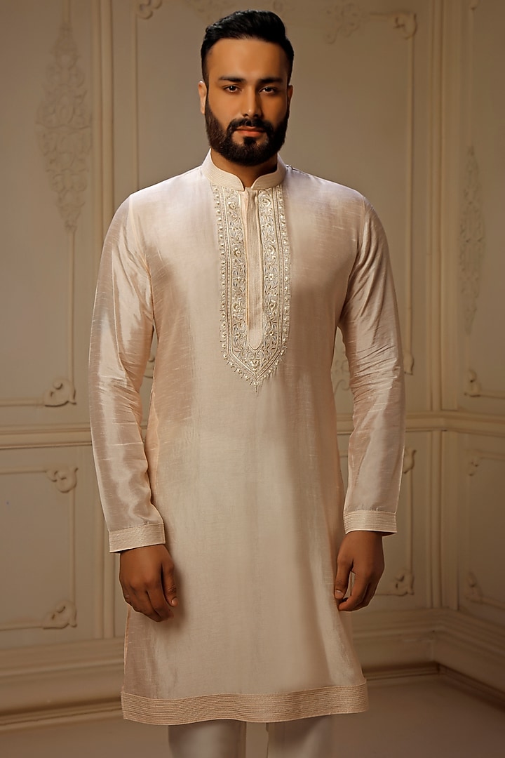 Aqua Dupion Silk Digital Embroidered Wedding Indowestern Set by Vanshik at Pernia's Pop Up Shop