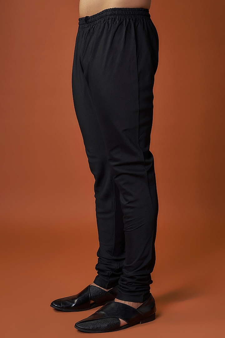 Black Soft Silk Pintuck Kurta Set by Vanshik at Pernia's Pop Up Shop