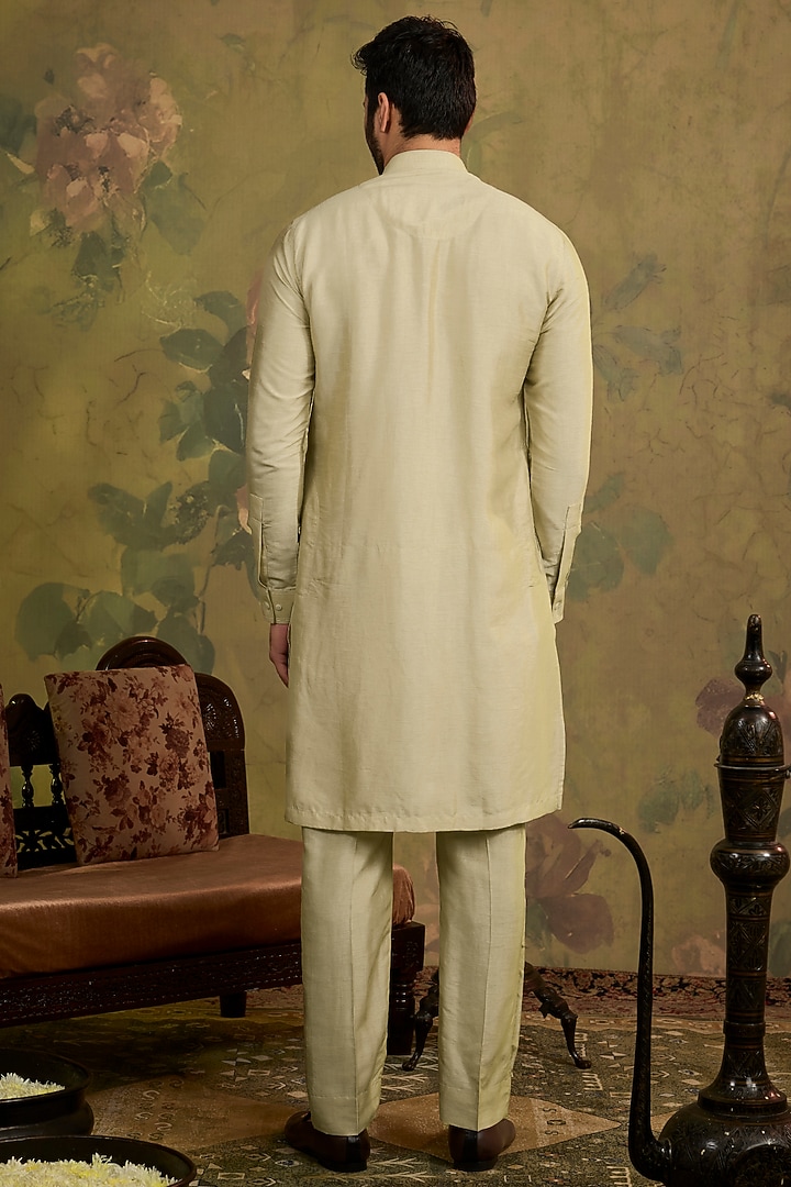 Mint Silk Zari Indowestern Set by Vanshik at Pernia's Pop Up Shop
