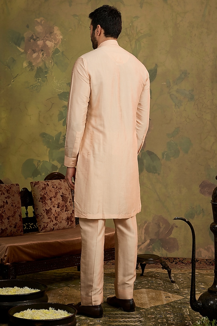 Blush Silk Zari Indowestern Set by Vanshik at Pernia's Pop Up Shop