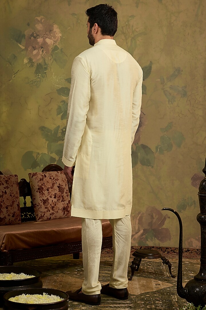 Mint Silk Embroidered Bundi Jacket Set by Vanshik at Pernia's Pop Up Shop