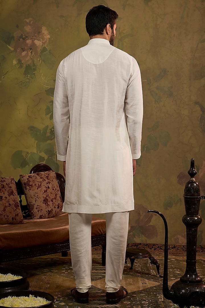 Aqua Silk Embroidered Bundi Jacket Set by Vanshik at Pernia's Pop Up Shop