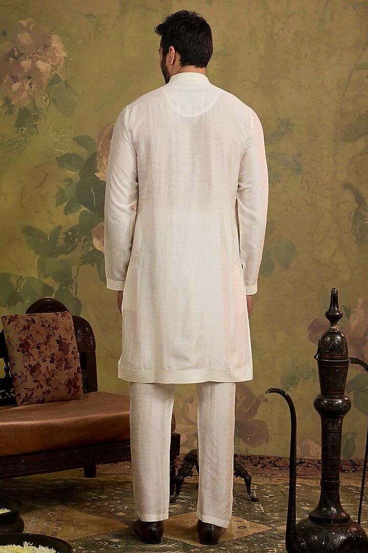 Mint Silk Embroidered Bundi Jacket Set by Vanshik at Pernia's Pop Up Shop
