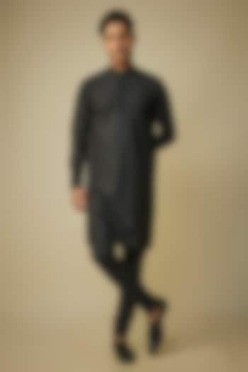 Black Silk Kurta Set by Vanshik