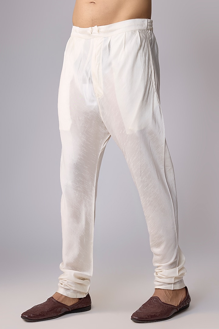 Ivory Silk Groom Sherwani Set by Vanshik at Pernia's Pop Up Shop