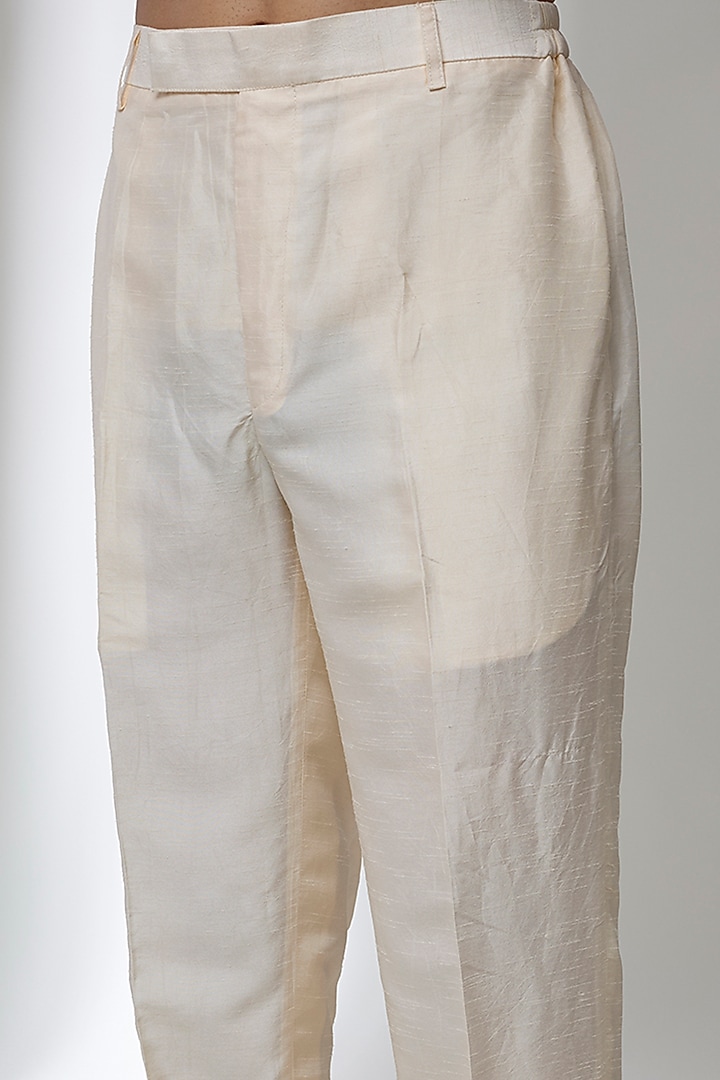 Pearl-Colored Silk Pants by Vanshik at Pernia's Pop Up Shop