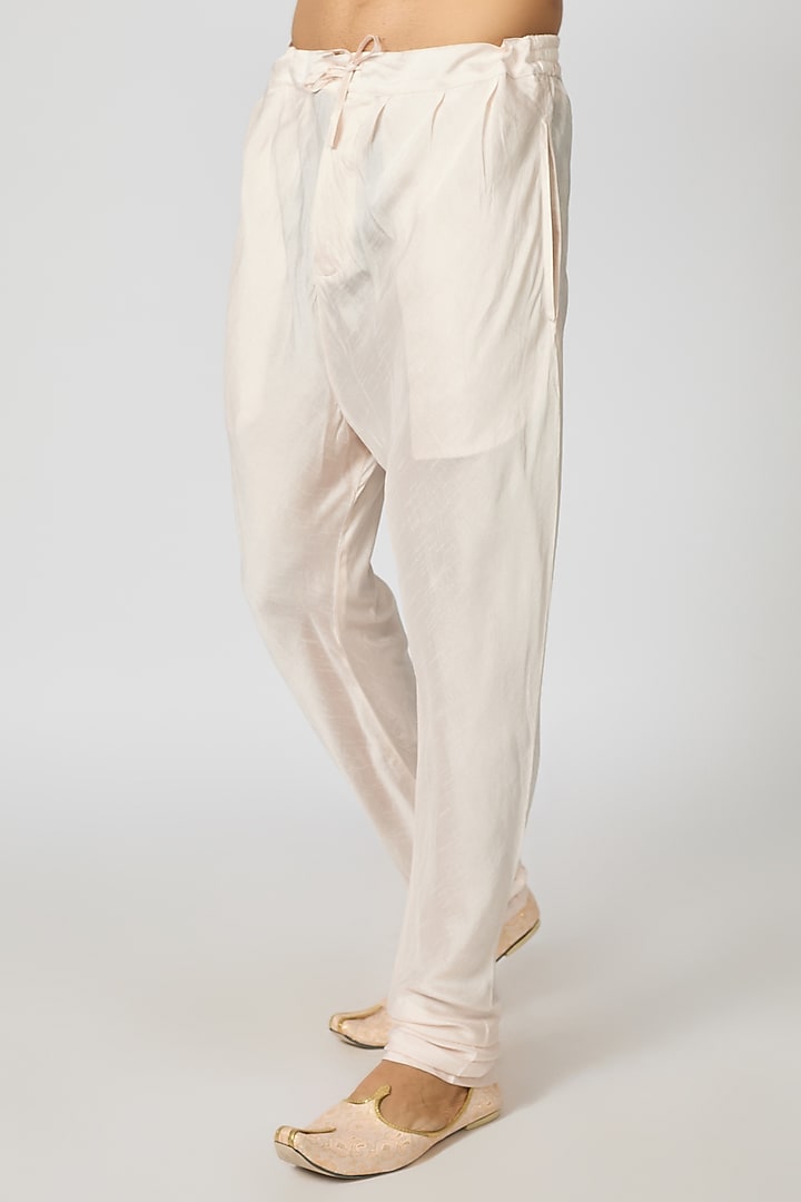 Pink Raw Silk Resham Embroidered Groom Sherwani Set by Vanshik at Pernia's Pop Up Shop