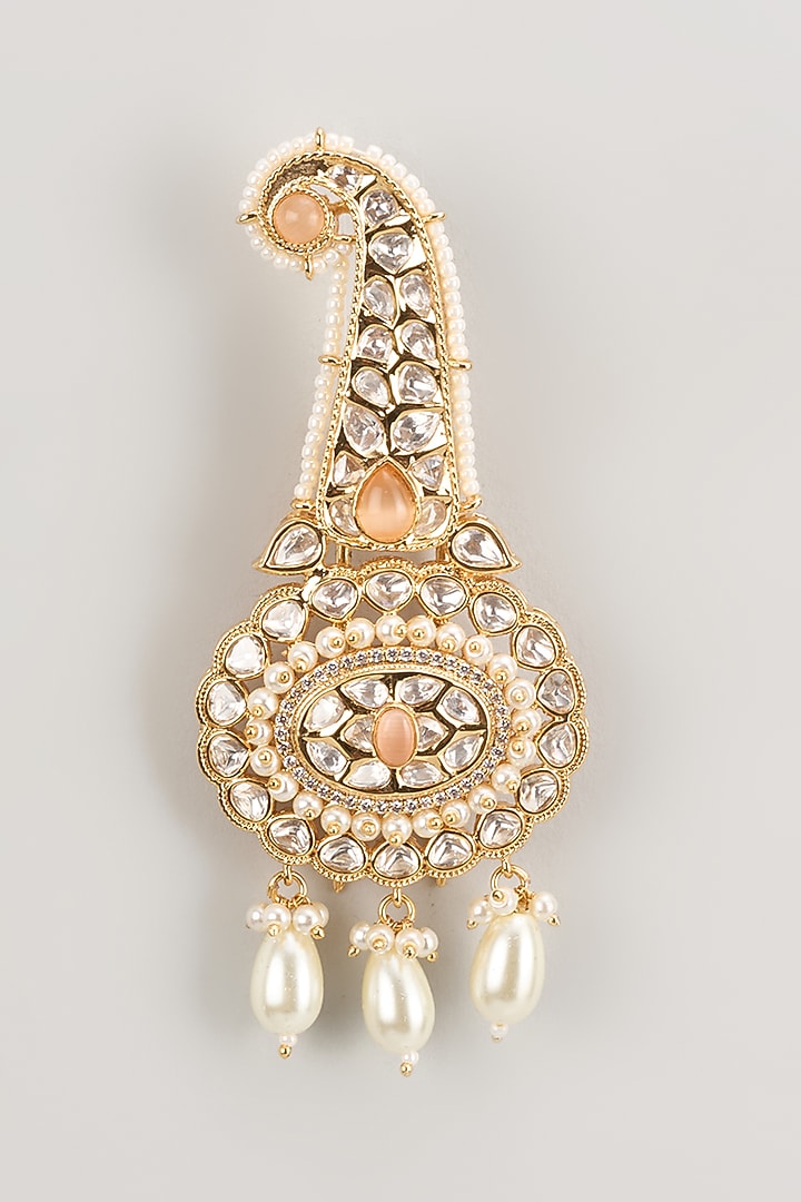 Gold Finish Kundan Polki & Pearl Kilangi by Vanshik at Pernia's Pop Up Shop