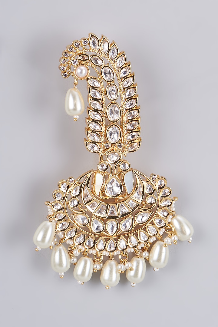 Gold Finish Kundan Polki & Mother Of Pearl Kilangi by Vanshik at Pernia's Pop Up Shop