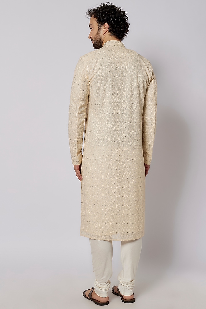 Pearl Georgette Lucknowi Embroidered Kurta Set by Vanshik at Pernia's Pop Up Shop