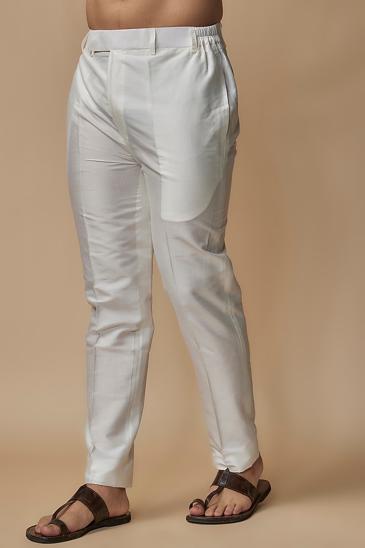 Ice Blue Blended Silk Sequins Embroidered Kurta Set by Vanshik at Pernia's Pop Up Shop