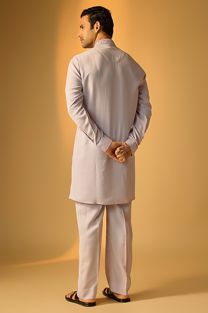 Blush Pink Silk Kurta Set by Vanshik at Pernia's Pop Up Shop