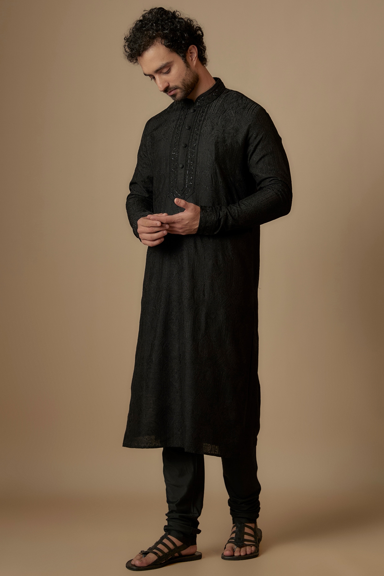 Black kurta red discount pajama