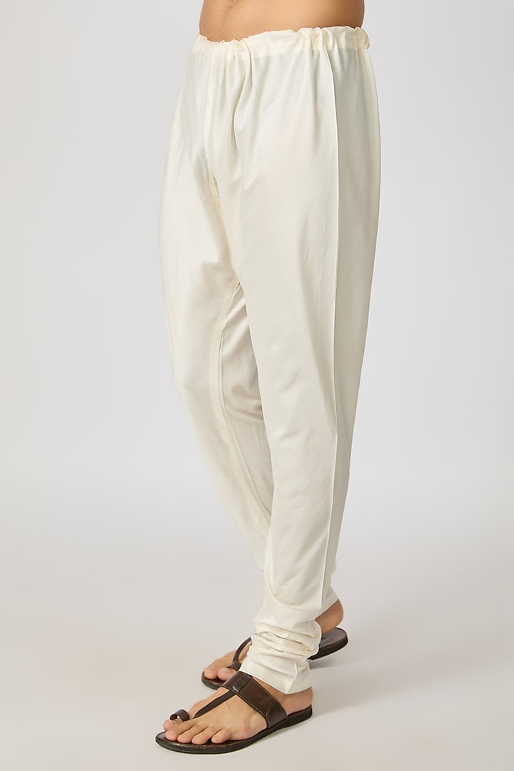 Pearl White Dupion Silk Kurta Set by Vanshik at Pernia's Pop Up Shop