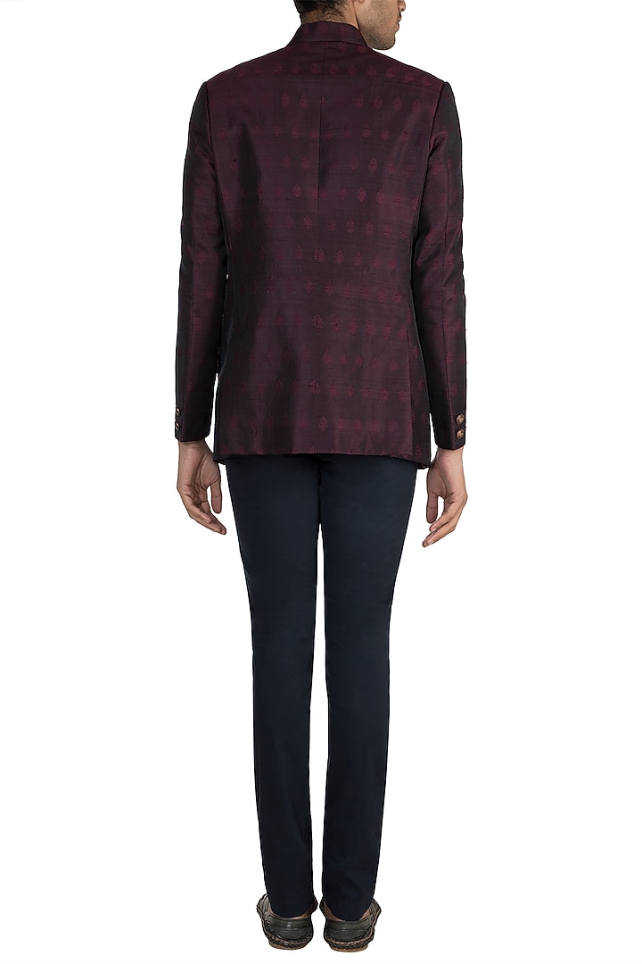 Wine Jodhpuri Jacket by Vanshik at Pernia's Pop Up Shop