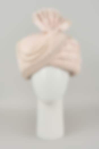 Blush Pink Raw Silk Dori Embroidered Safa by Vanshik at Pernia's Pop Up Shop