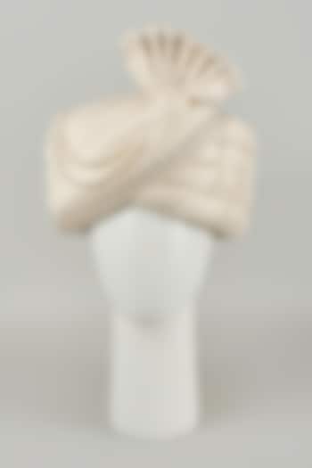 Pearl White Raw Silk Dori Embroidered Safa by Vanshik at Pernia's Pop Up Shop
