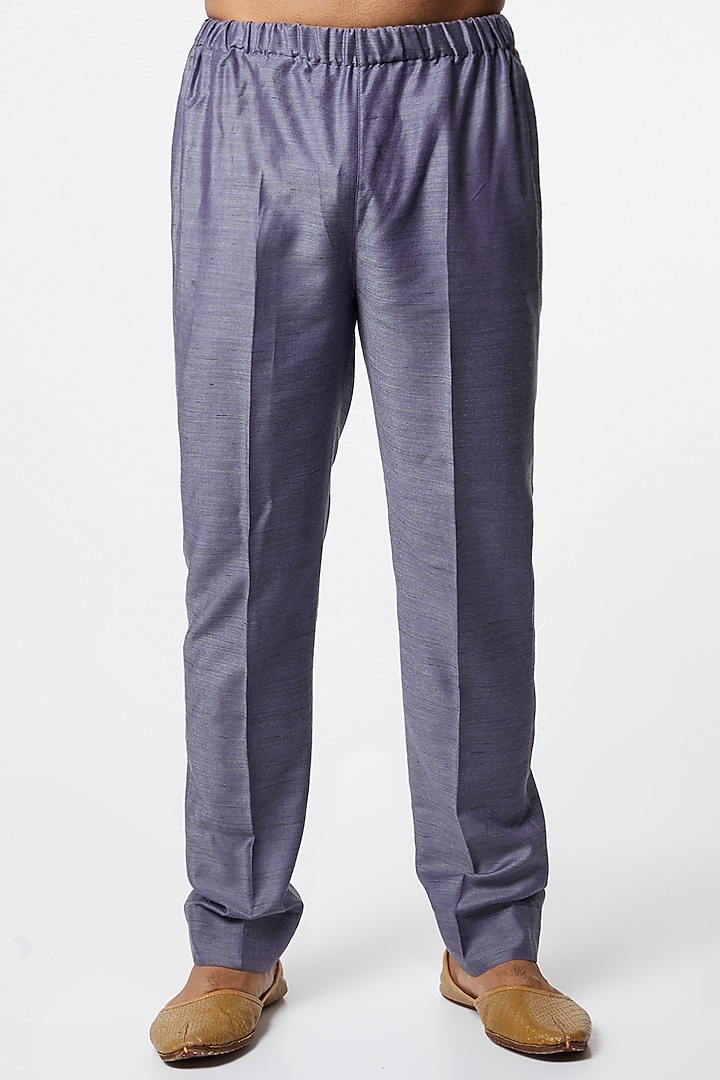 Grey Brocade Silk Nehru Set by Vanshik at Pernia's Pop Up Shop
