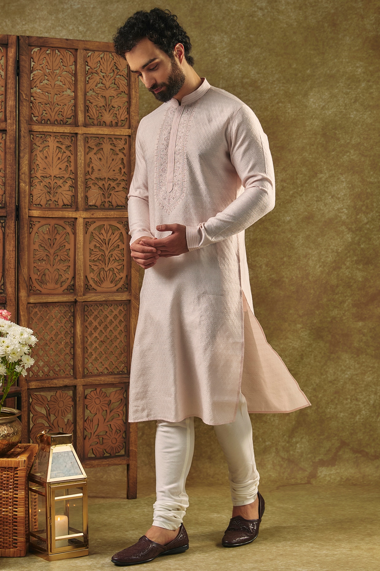 Buy Dark Pink Kurta Pajama for men Online from Indian Designers 2023