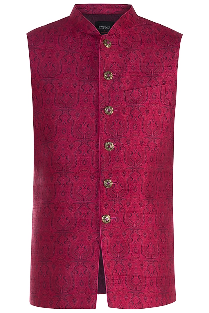 Pink Digital Printed Waist Coat by Vanshik