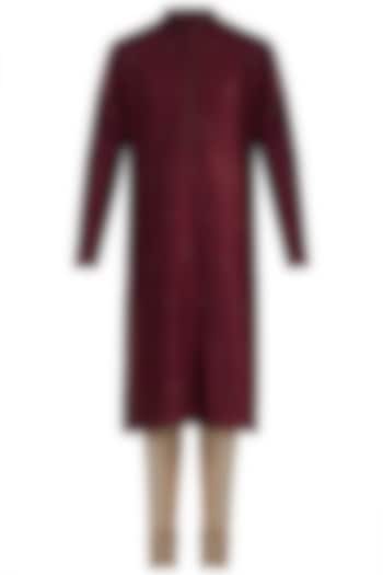 Wine silk kurta with pants available only at Pernia's Pop Up Shop.