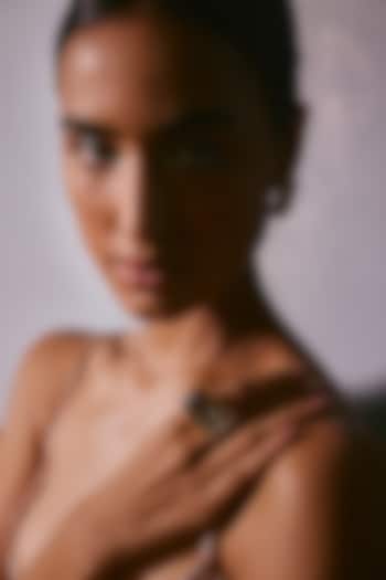 Gold Plated Grey Swarovski Crystal Ring by Voyce Jewellery at Pernia's Pop Up Shop