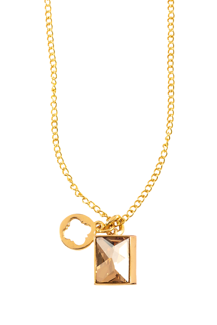 Gold Plated Gold Swarovski Crystal Necklace Design by Voyce Jewellery