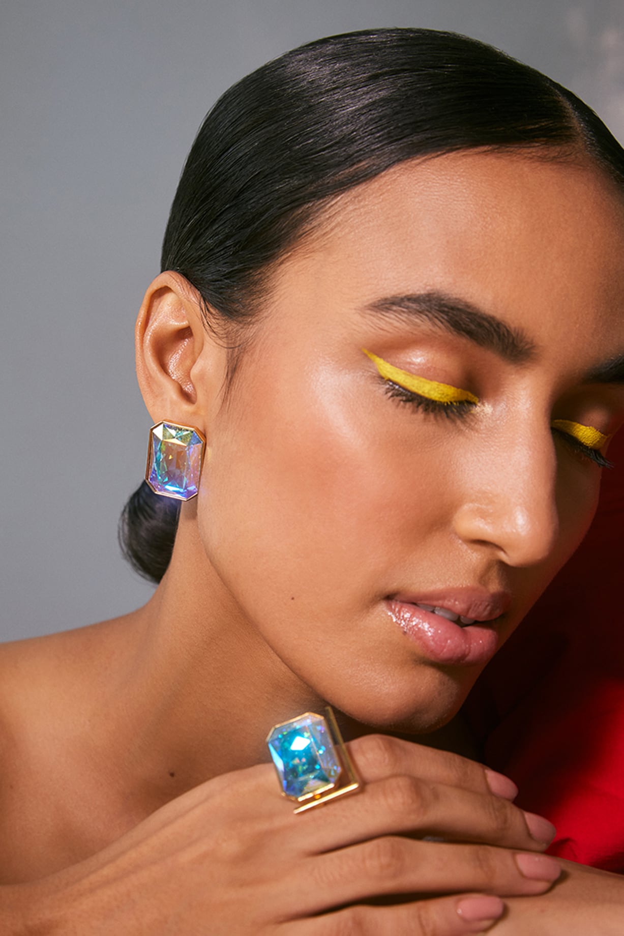 Gold Plated Cream Swarovski Crystal Stud Earrings by Voyce Jewellery at  Pernia's Pop Up Shop