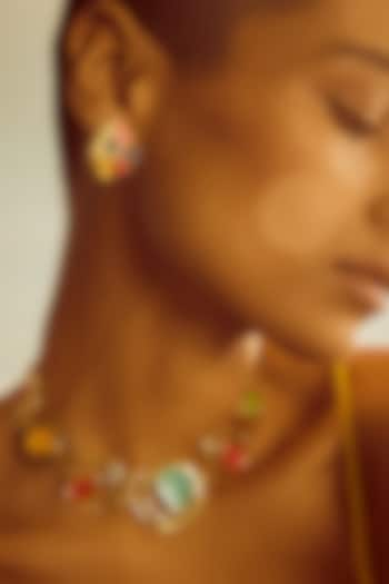 Gold Plated Multi-Colored Enameled Necklace by Voyce Jewellery at Pernia's Pop Up Shop