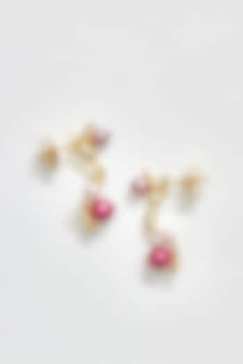 Gold Finish Swarovski & Pearl Earrings by Voyce Jewellery