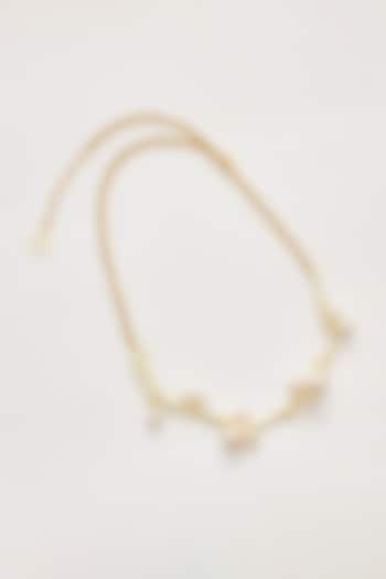 Gold Finish Swarovski Pearl Necklace by Voyce Jewellery at Pernia's Pop Up Shop