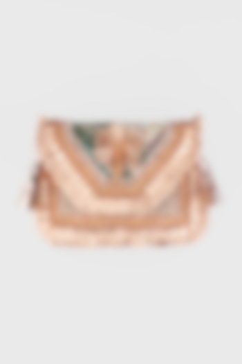 Rust-Brown Hand Embroidered Sling Bag by Vipul Shah Bags